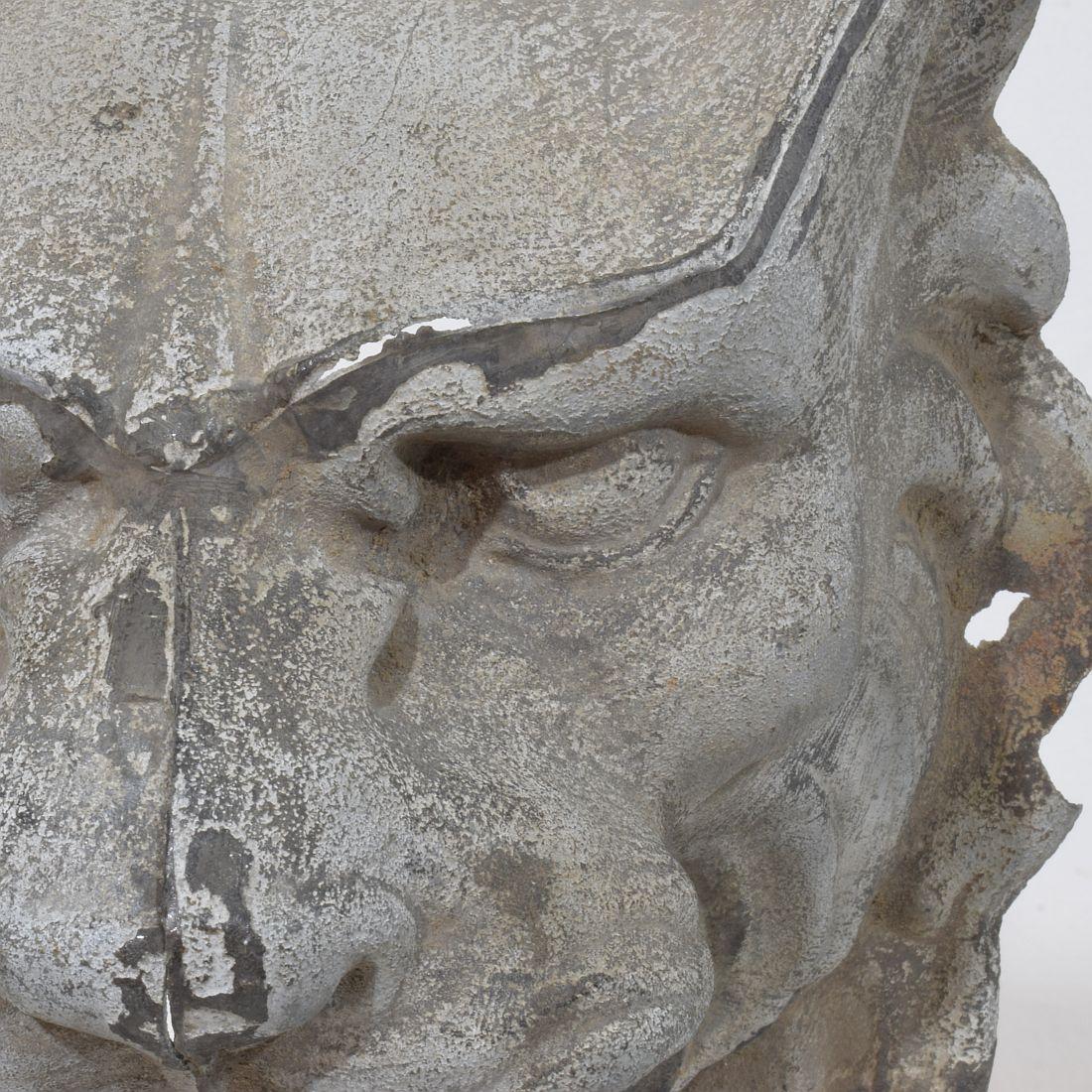 19th Century, French Zinc Mythical Lion- Wolf Head Fragment For Sale 7