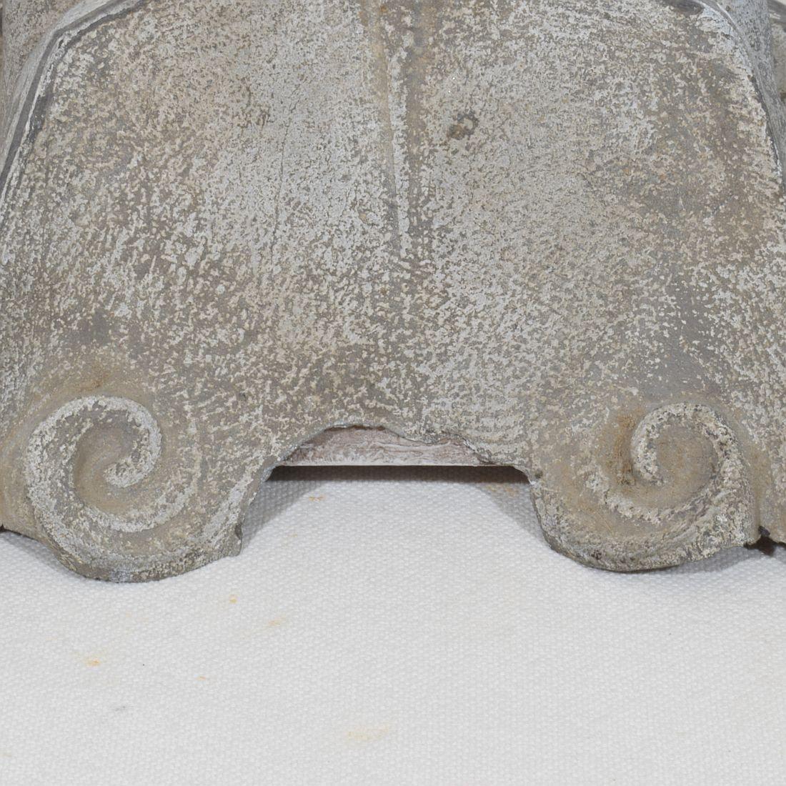 19th Century, French Zinc Mythical Lion- Wolf Head Fragment For Sale 9