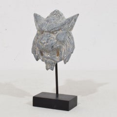 19th Century, French Zinc Mythical Lion- Wolf Head Fragment