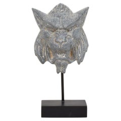 19th Century, French Zinc Mythical Lion- Wolf Head Fragment