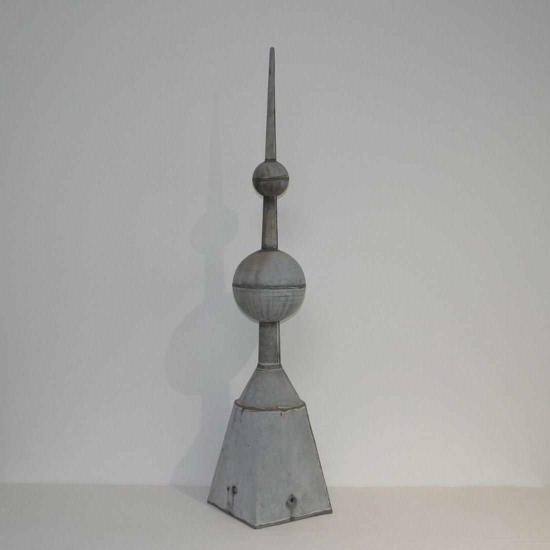 Beautiful zinc roof finial, France, 19th century. Weathered.








 