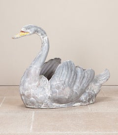 19th Century French Zinc Swan Planter