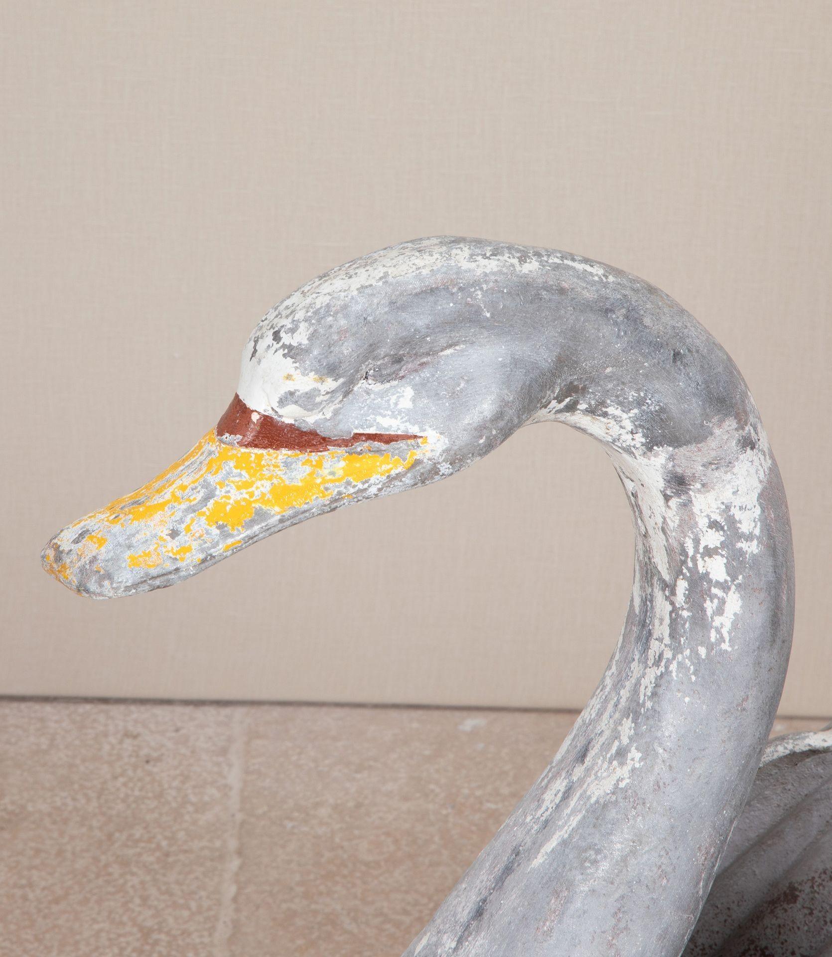 19th Century French Zinc Swan Planter For Sale 2