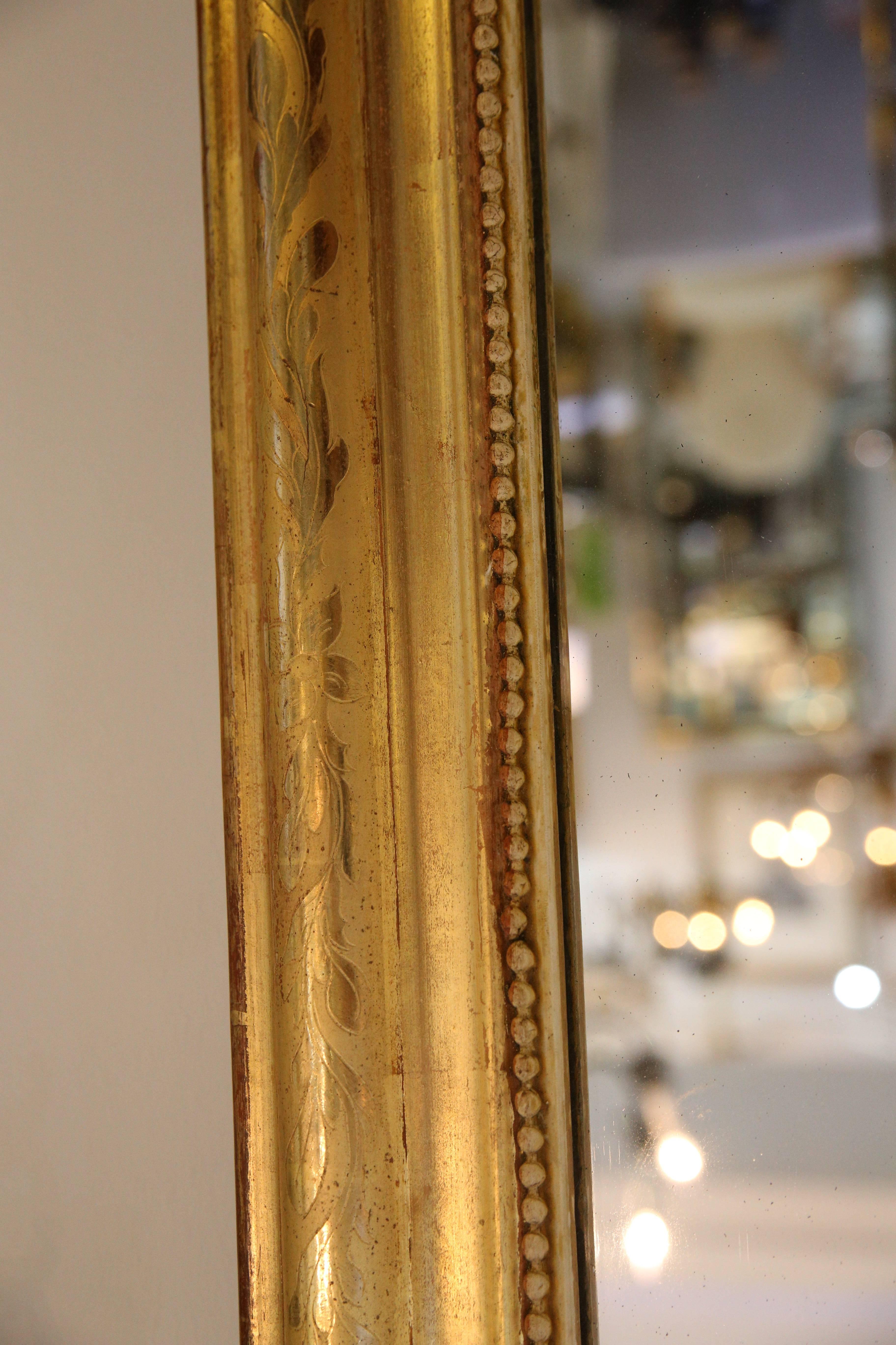 19th Century French, Louis Phillipe Giltwood Mirror 1
