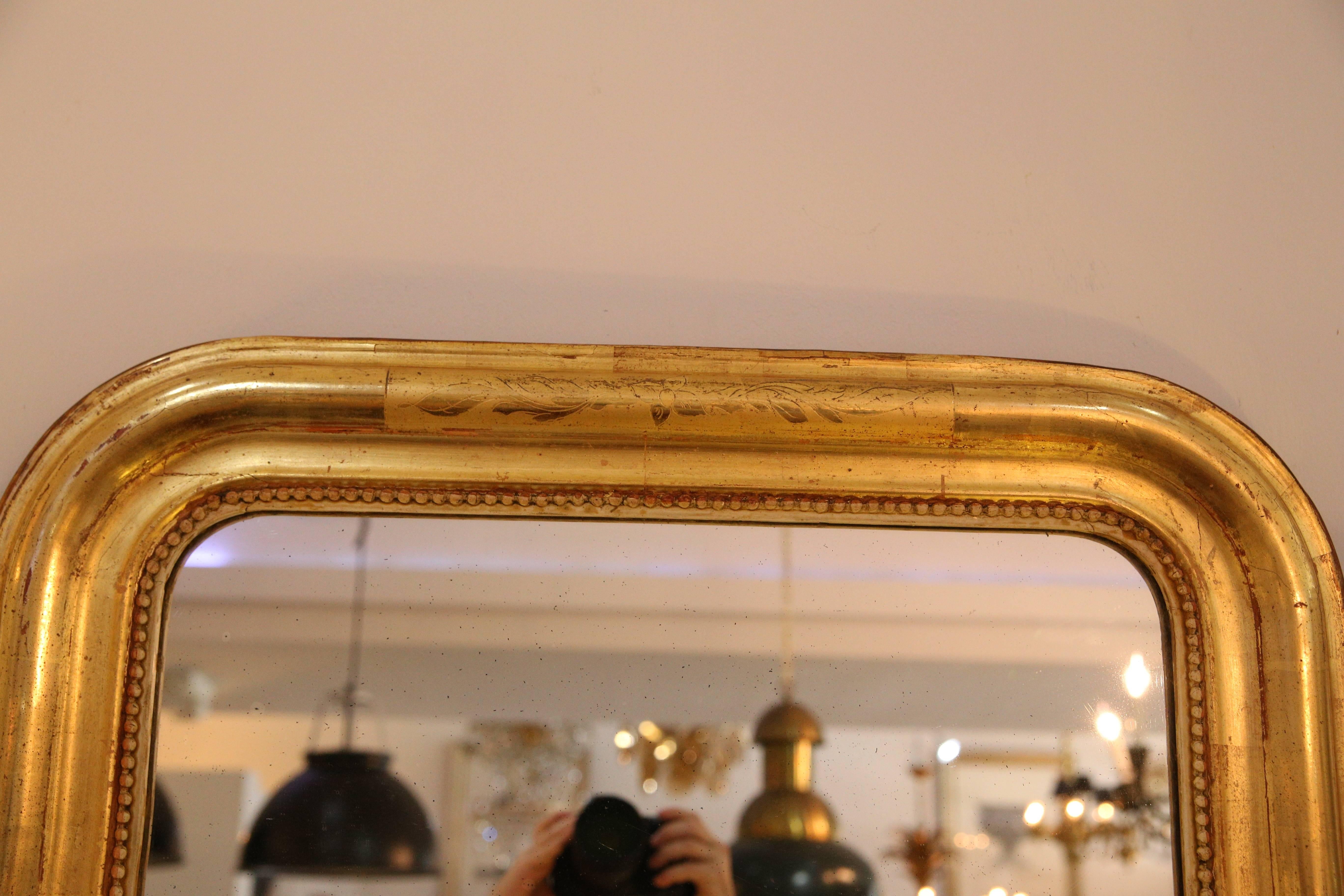 19th Century French, Louis Phillipe Giltwood Mirror 2
