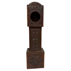 Orologio in miniatura dei nonni in legno di Oak Oak del 19° secolo