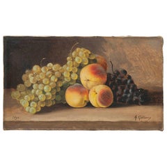 19th Century fruit Still-life, oil on canvas by A. Gétiaux, 1896