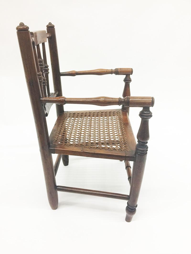 Fruitwood 19th Century English fruit wooden child's chair For Sale