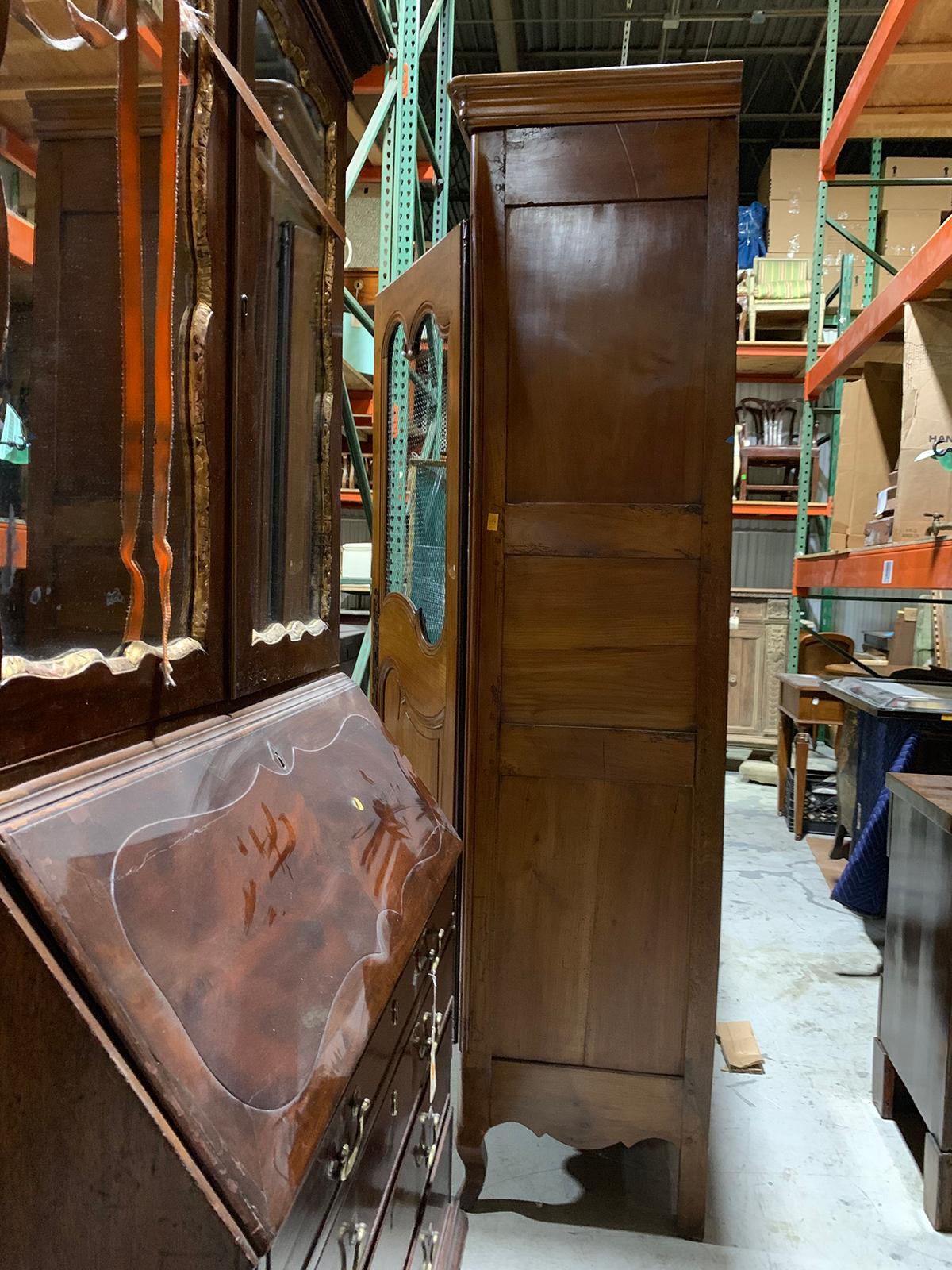 19th Century Fruitwood Armoire with Wire Doors 1