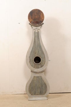 19th Century Fryksdahl Painted and Carved Wooden Floor Clock, Sweden