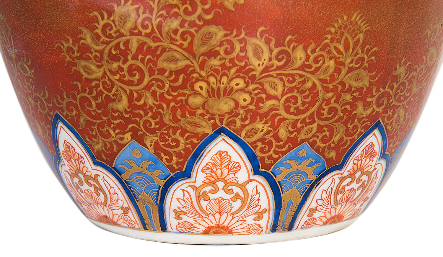 Jarrón Fukagawa del siglo XIX en venta 2