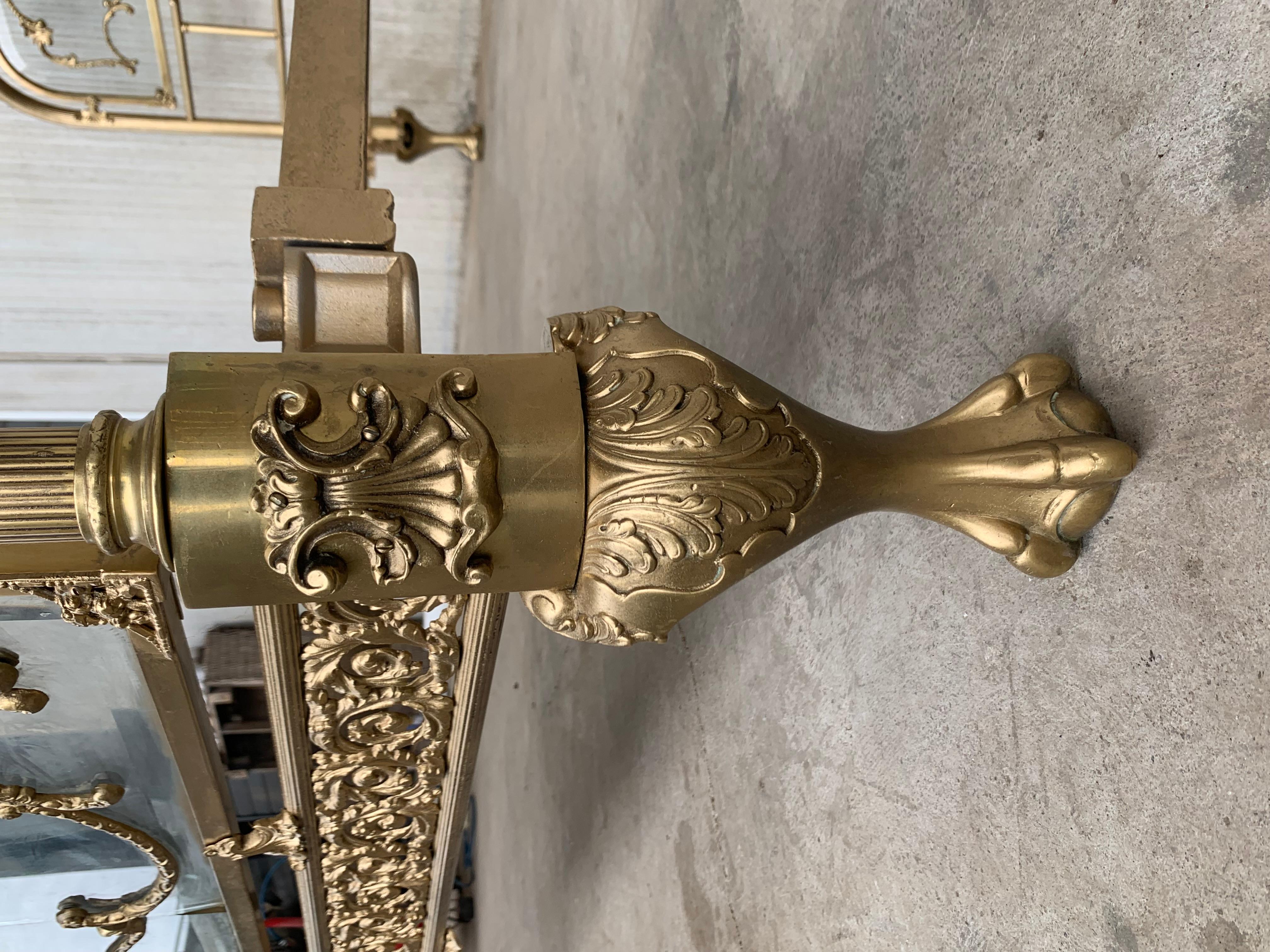 19th Century Full Bedroom French Belle Époque Bronze Iron Brass and Glass 11