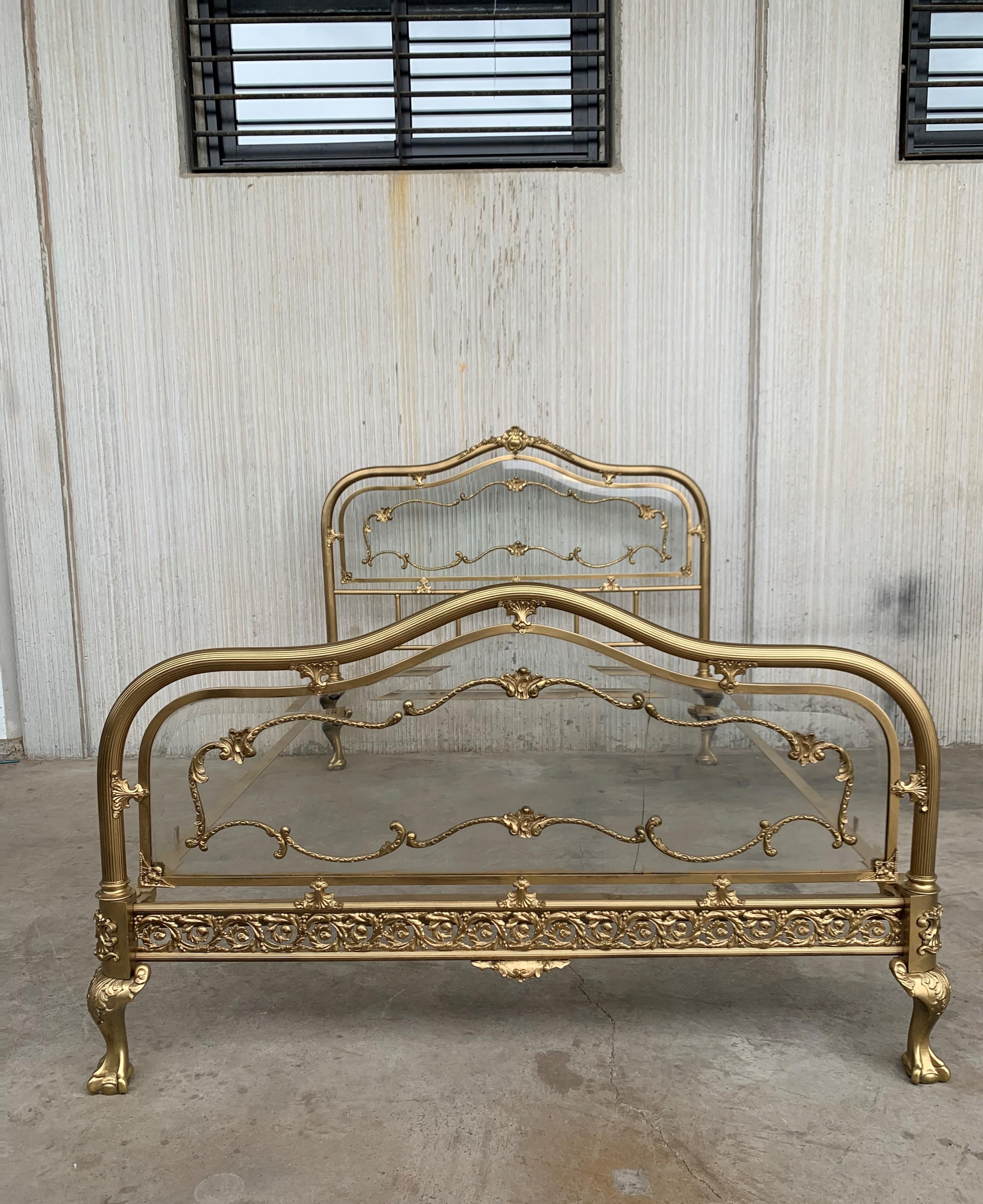 19th Century Full Bedroom French Belle Époque Bronze Iron Brass and Glass 5