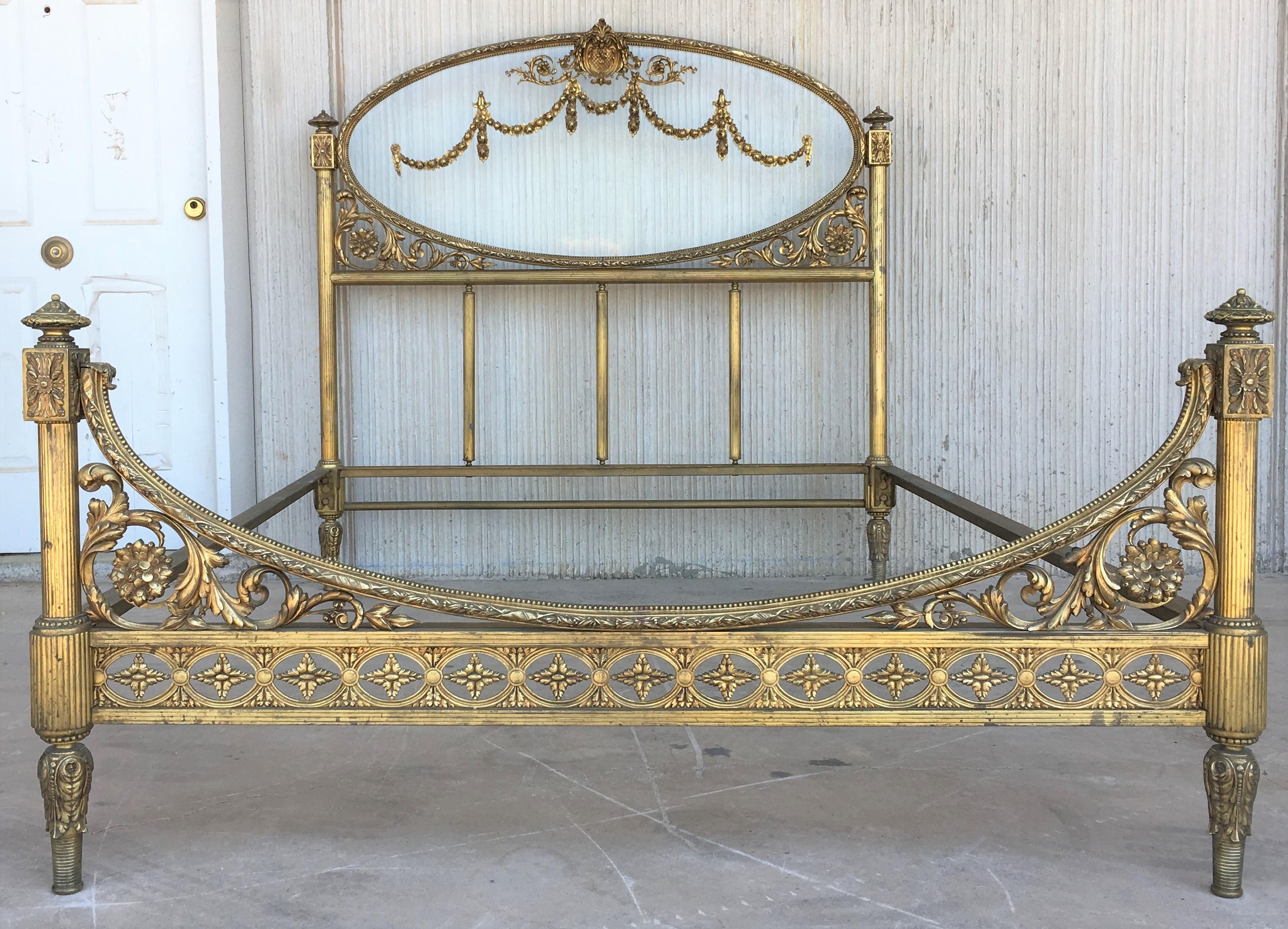 19th Century Full Bedroom Set French Belle Époque Bronze Iron Brass and Glass 1