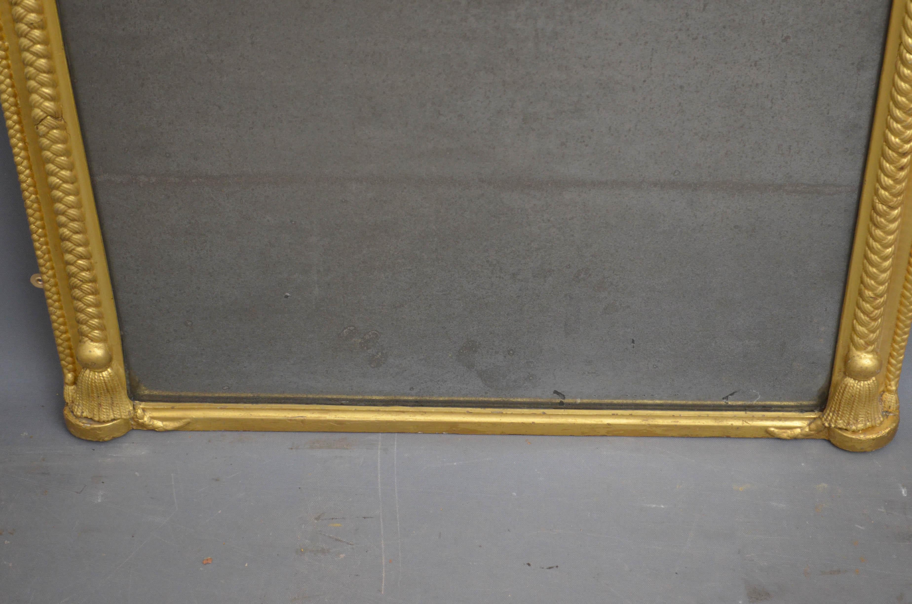 miroir en bois doré pleine longueur du 19ème siècle H75″ en vente 2