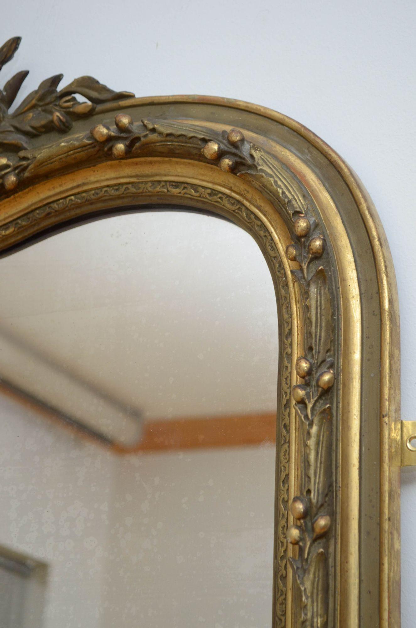 19th Century Full Length / Leaner Giltwood Mirror H221cm For Sale 8