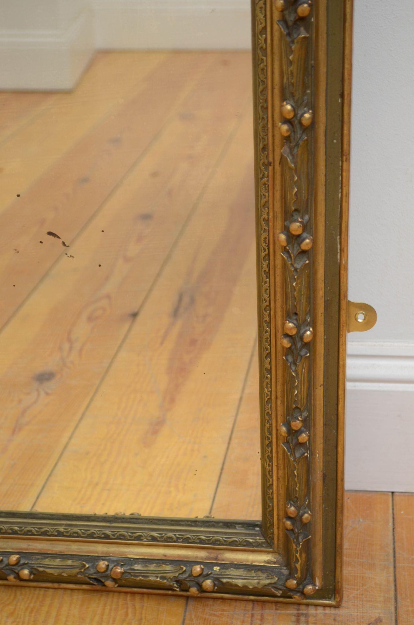 19th Century Full Length / Leaner Giltwood Mirror H221cm For Sale 11