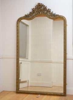 19. Jahrhundert voller Länge / Leaner Giltwood Spiegel H221cm