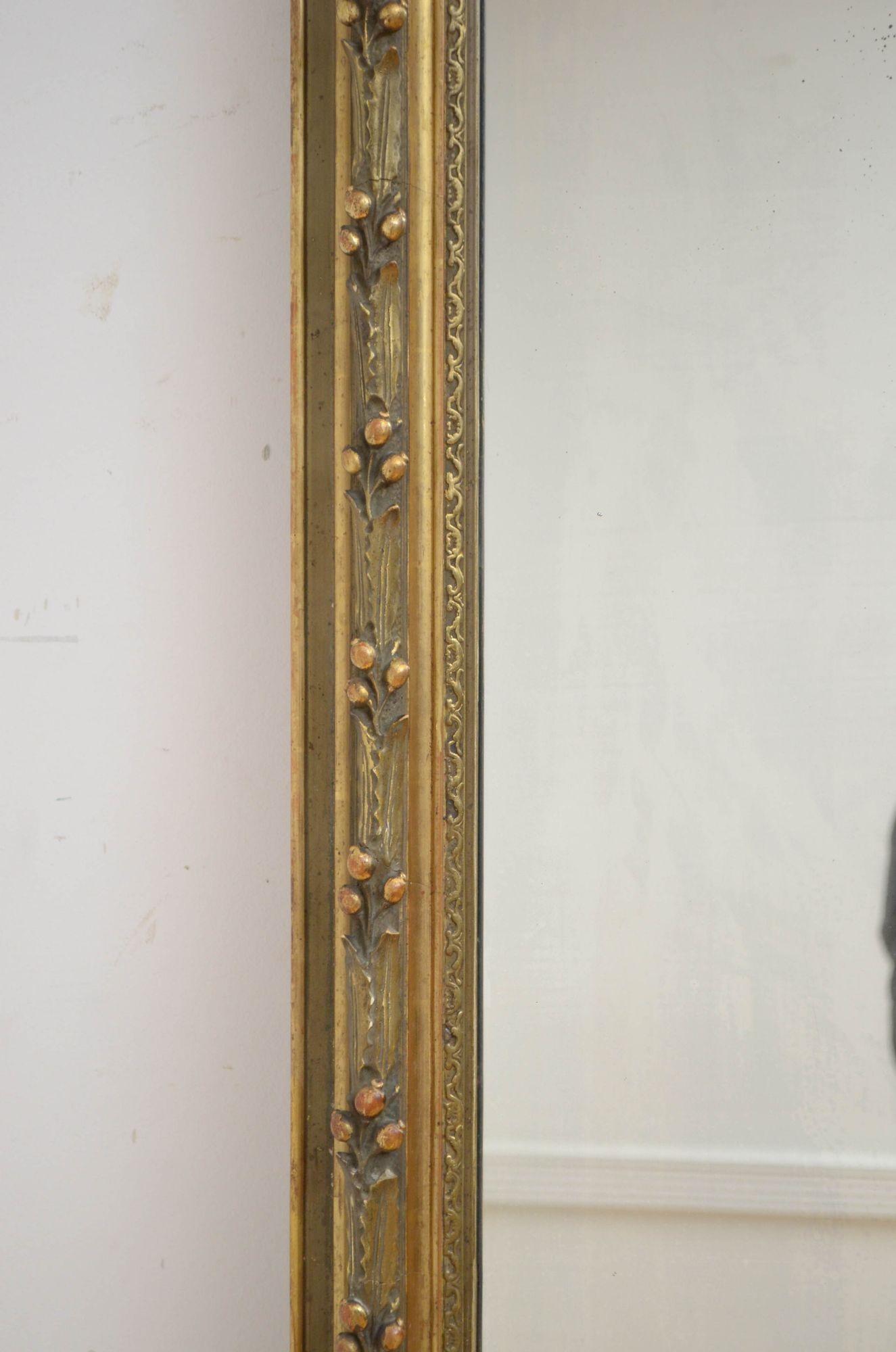 Gesso Specchio in legno dorato a figura intera del XIX secolo H221cm in vendita