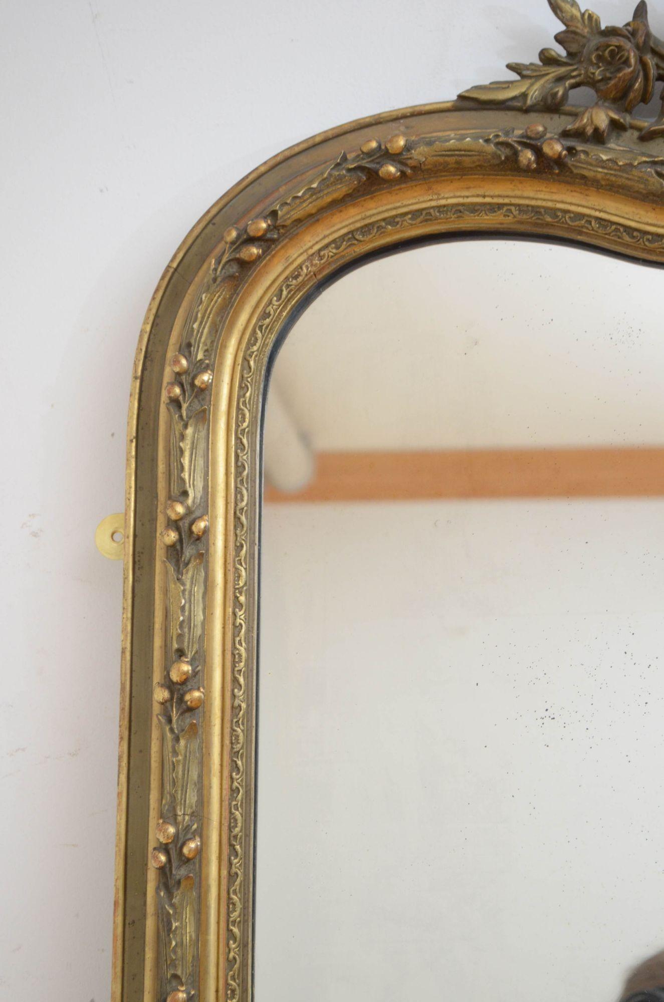 19th Century Full Length / Leaner Giltwood Mirror H221cm For Sale 1