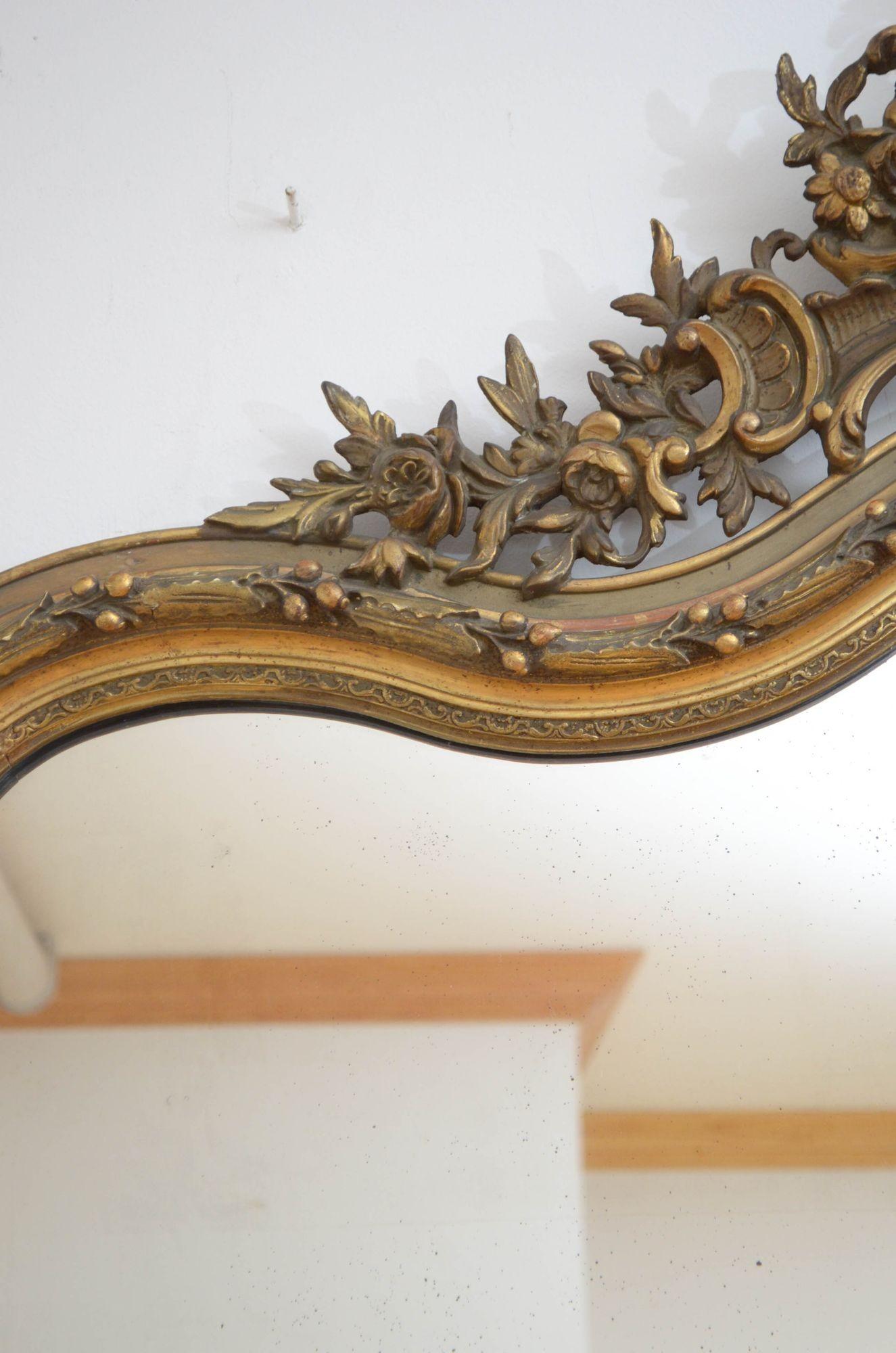 Specchio in legno dorato a figura intera del XIX secolo H221cm in vendita 2