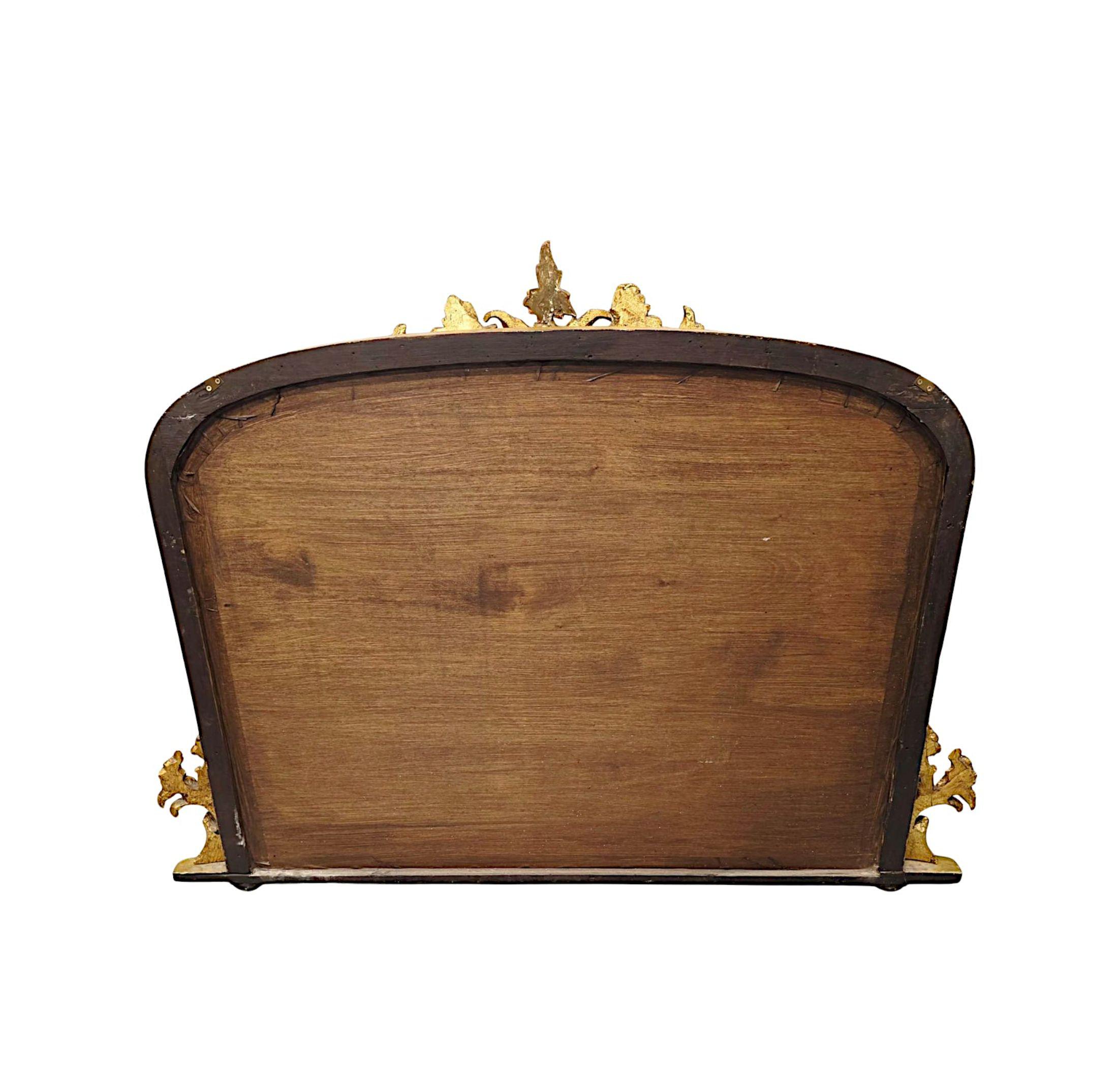Siglo XIX Totalmente Restaurado  Espejo Overmantel Archtop Giltwood siglo XIX en venta