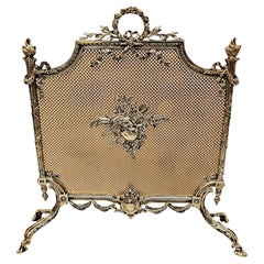 19th Century Fully Restored Brass Fire Screen