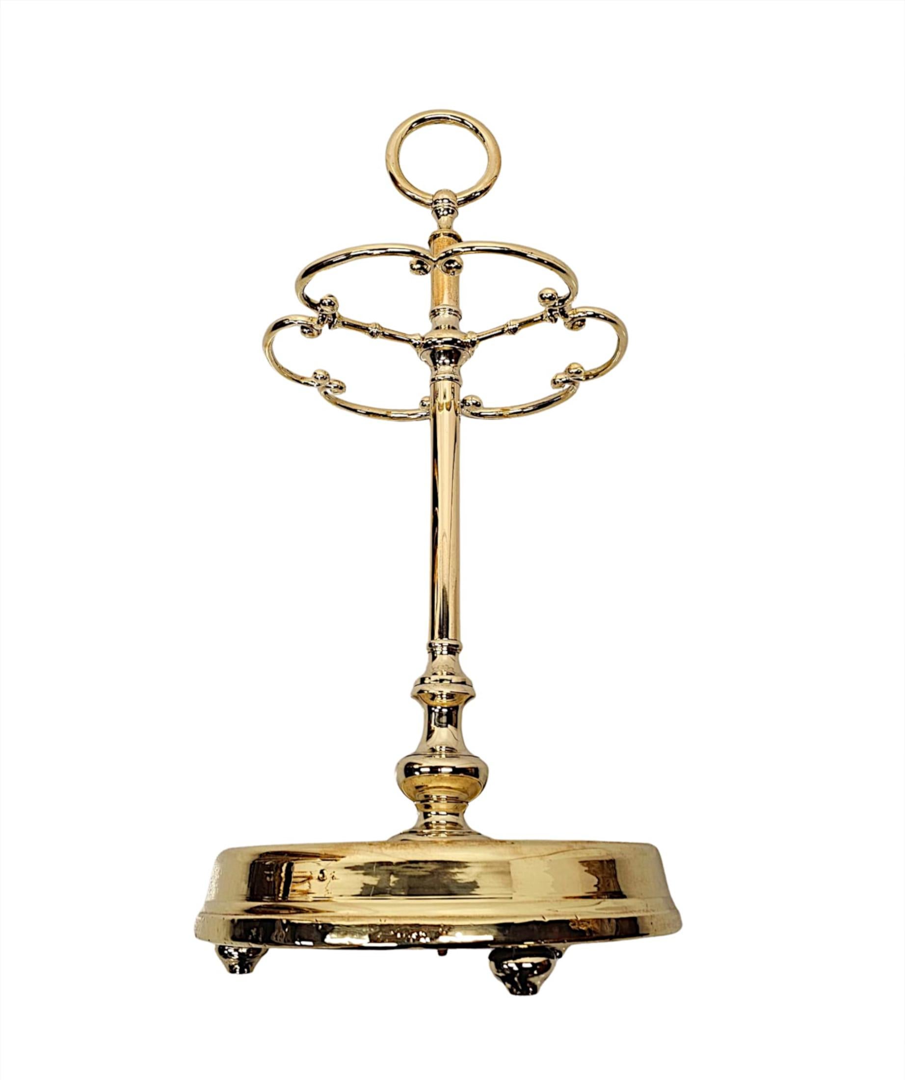19th Century Fully Restored Brass Stick or Umbrella Stand For Sale 3