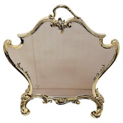 Antique 19th Century Fully Restored Polished Brass Fire Screen