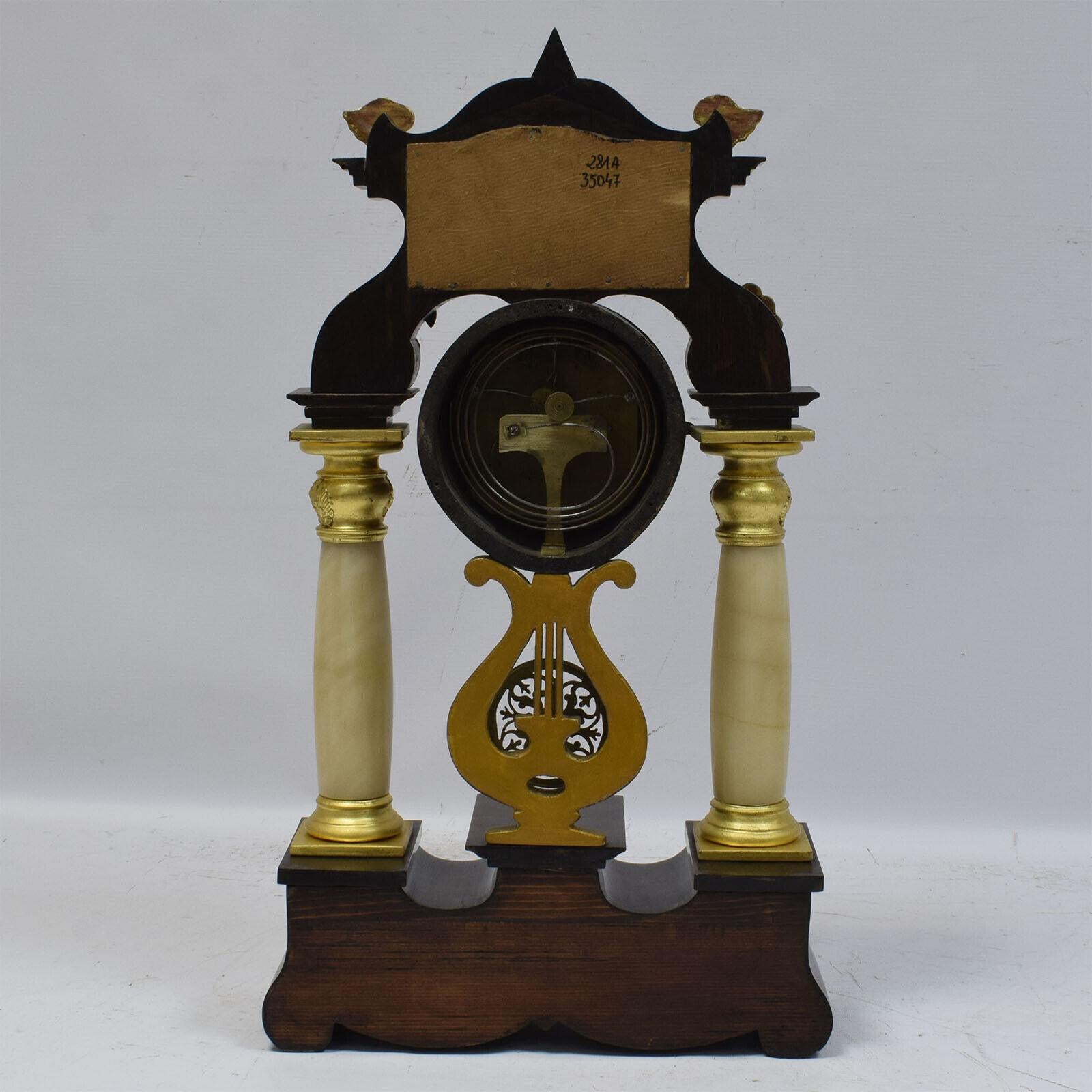 19th Century Functional Column Clock, Antique Mantel Clock with Portico, 1G03 In Fair Condition For Sale In Bordeaux, FR