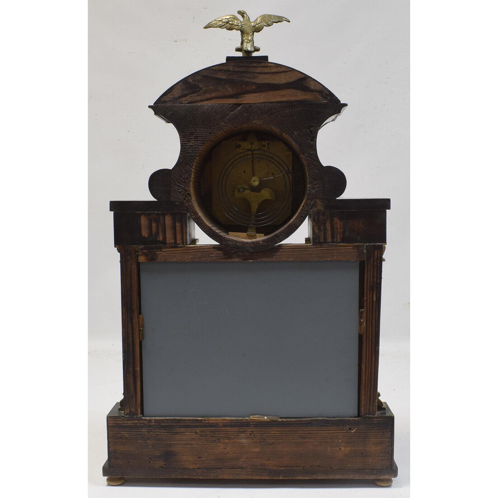 19th Century Functional Column Clock: Antique Mantel Clock with Portico, 1G05 For Sale 1