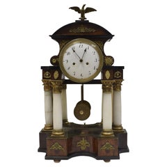 19th Century Functional Column Clock: Antique Mantel Clock with Portico, 1G05