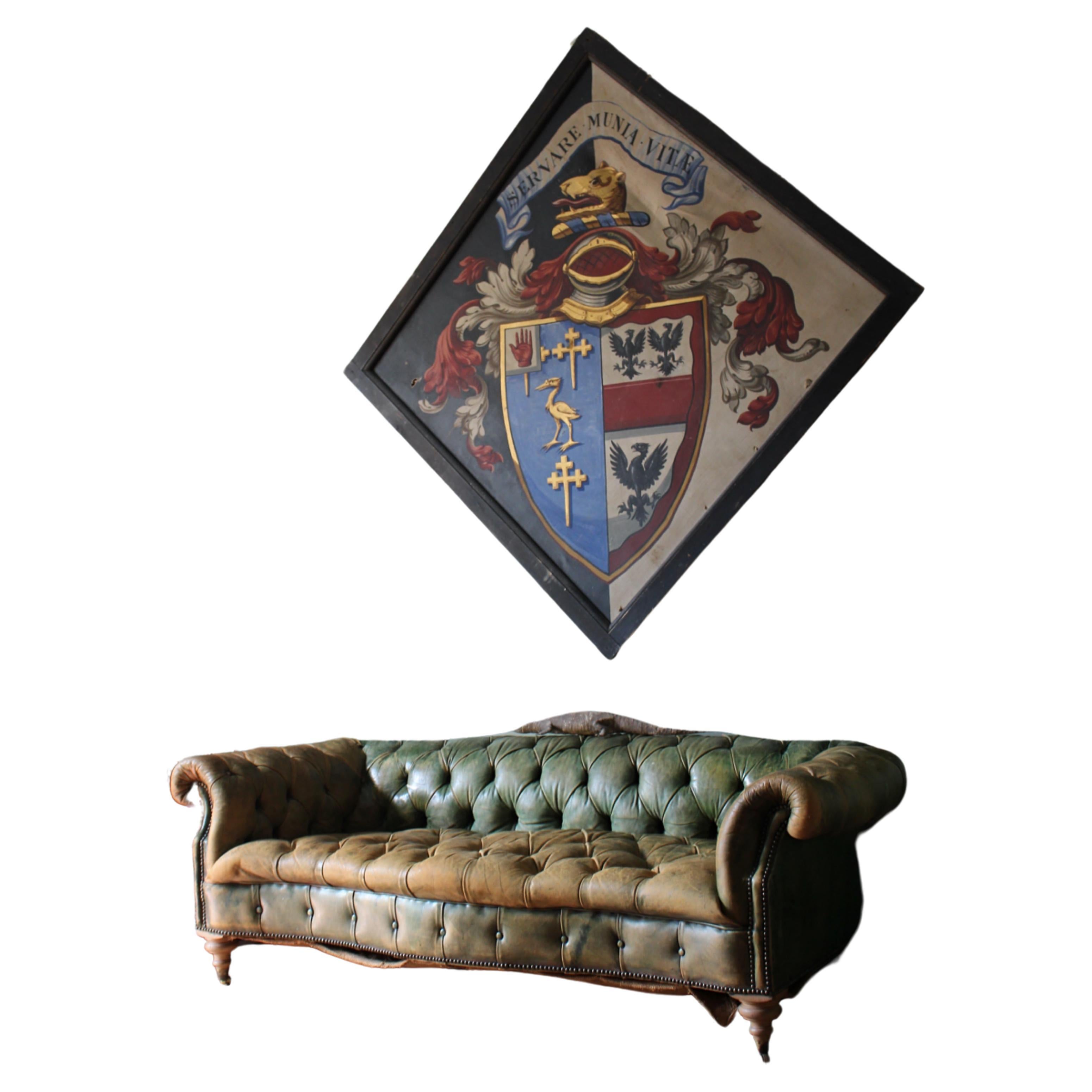 19th Century Funerary Funeral Hatchment Sir Henry Oglander Memento Mori Curio