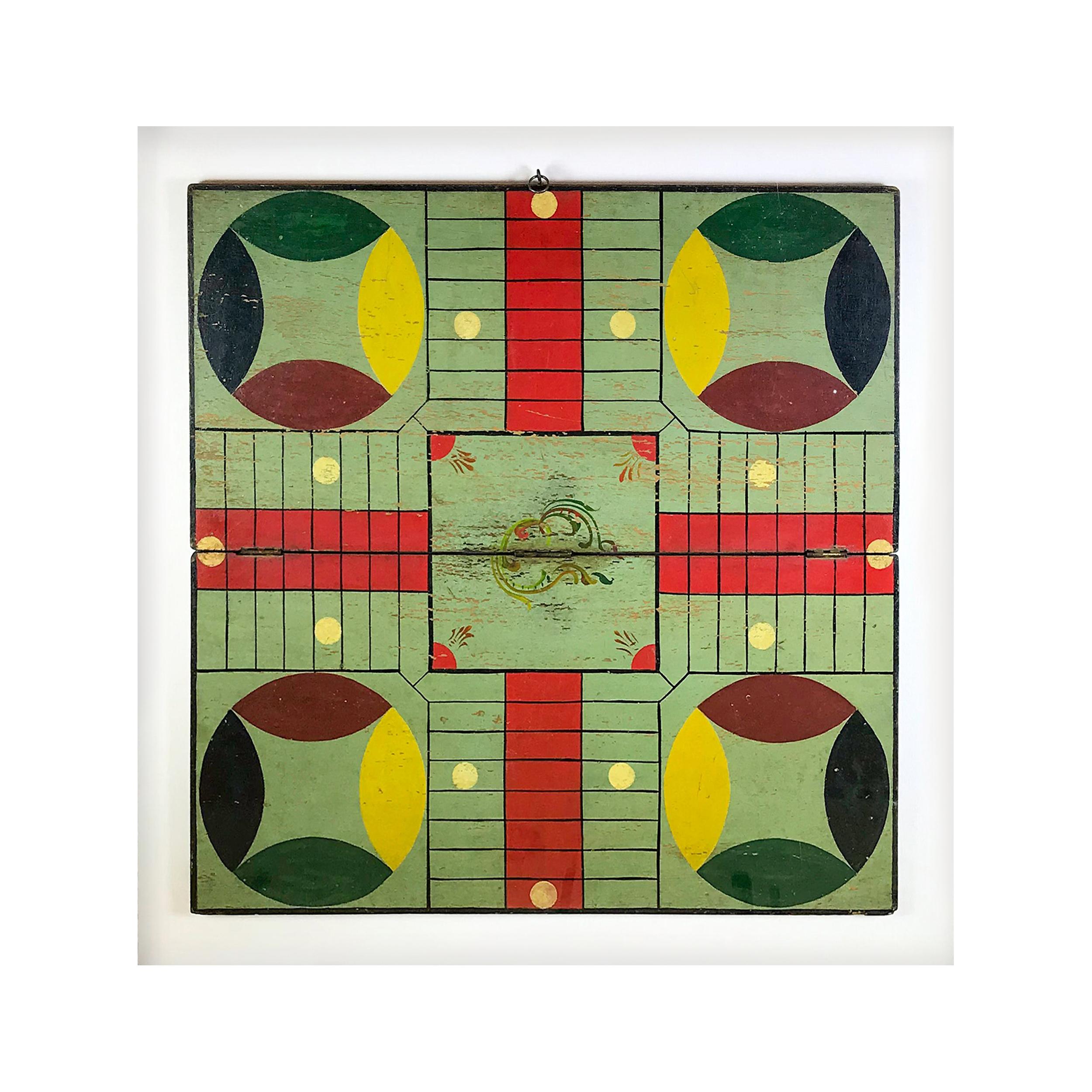 19th Century Game Board Board Mounted in Lucite
