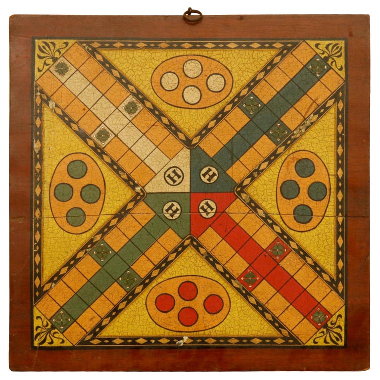 19th Century Game Board Exceptional Paint For Sale