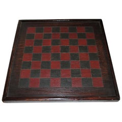 Antique 19th Century Game Board, Original Painted Surface