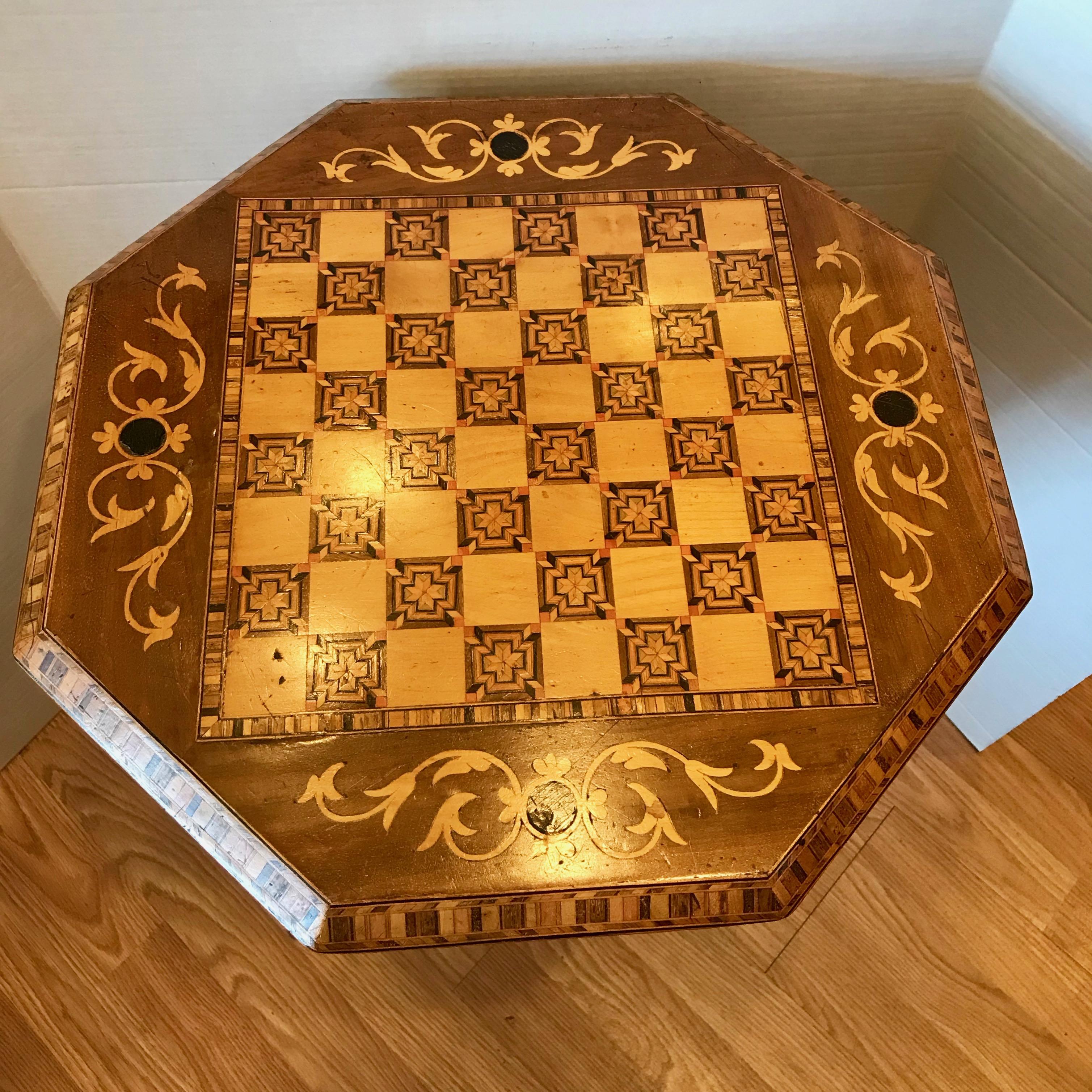 Inlay 19th Century Game / Work Table