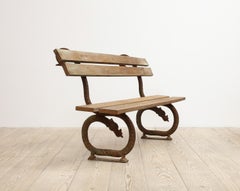 19th Century Garden Bench with Dragons, Origin, Sweden, circa 1850