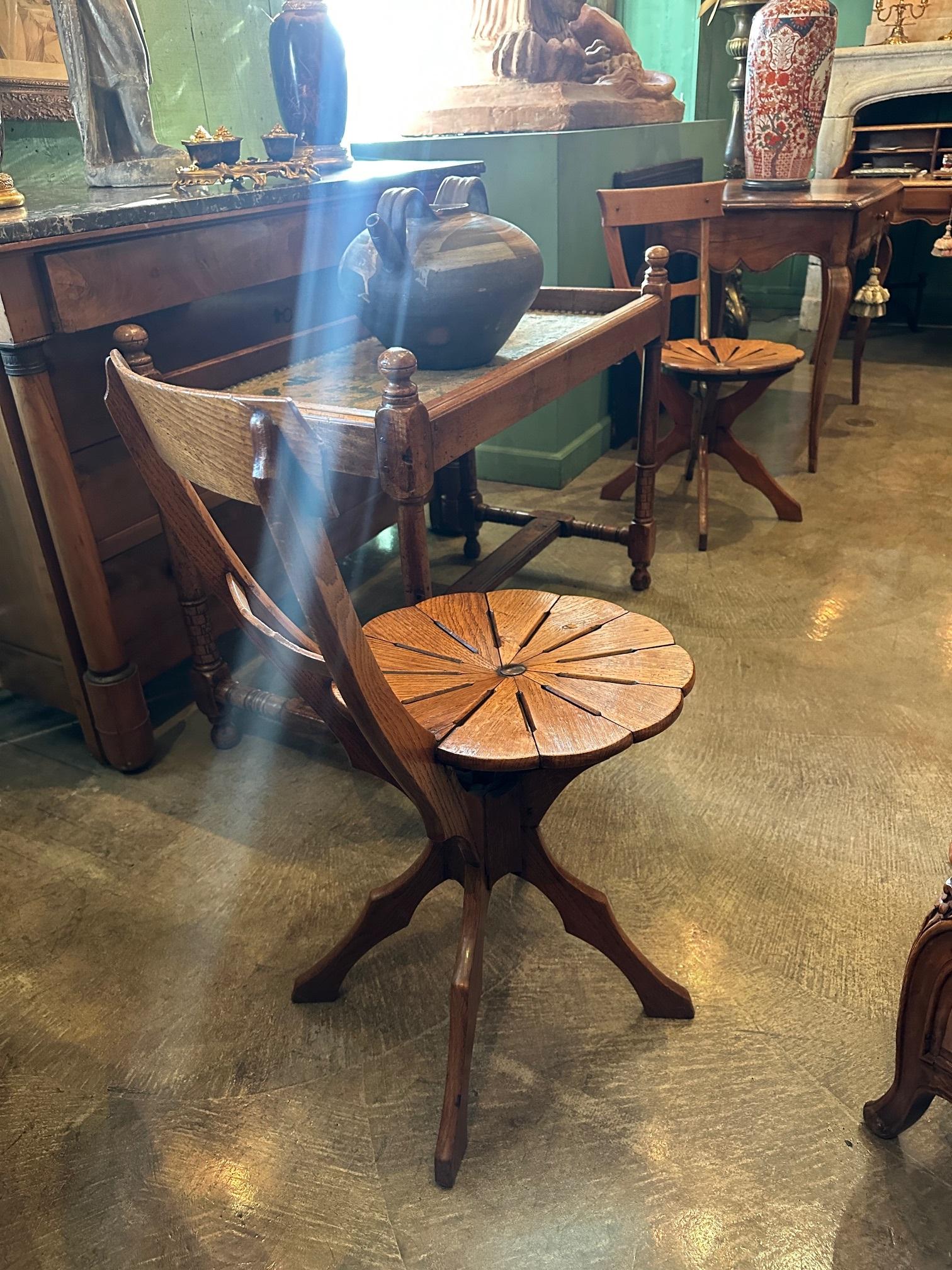 19th Century Garden Patio kitchen Chairs side hallway seats Los Angeles Antiques For Sale 3