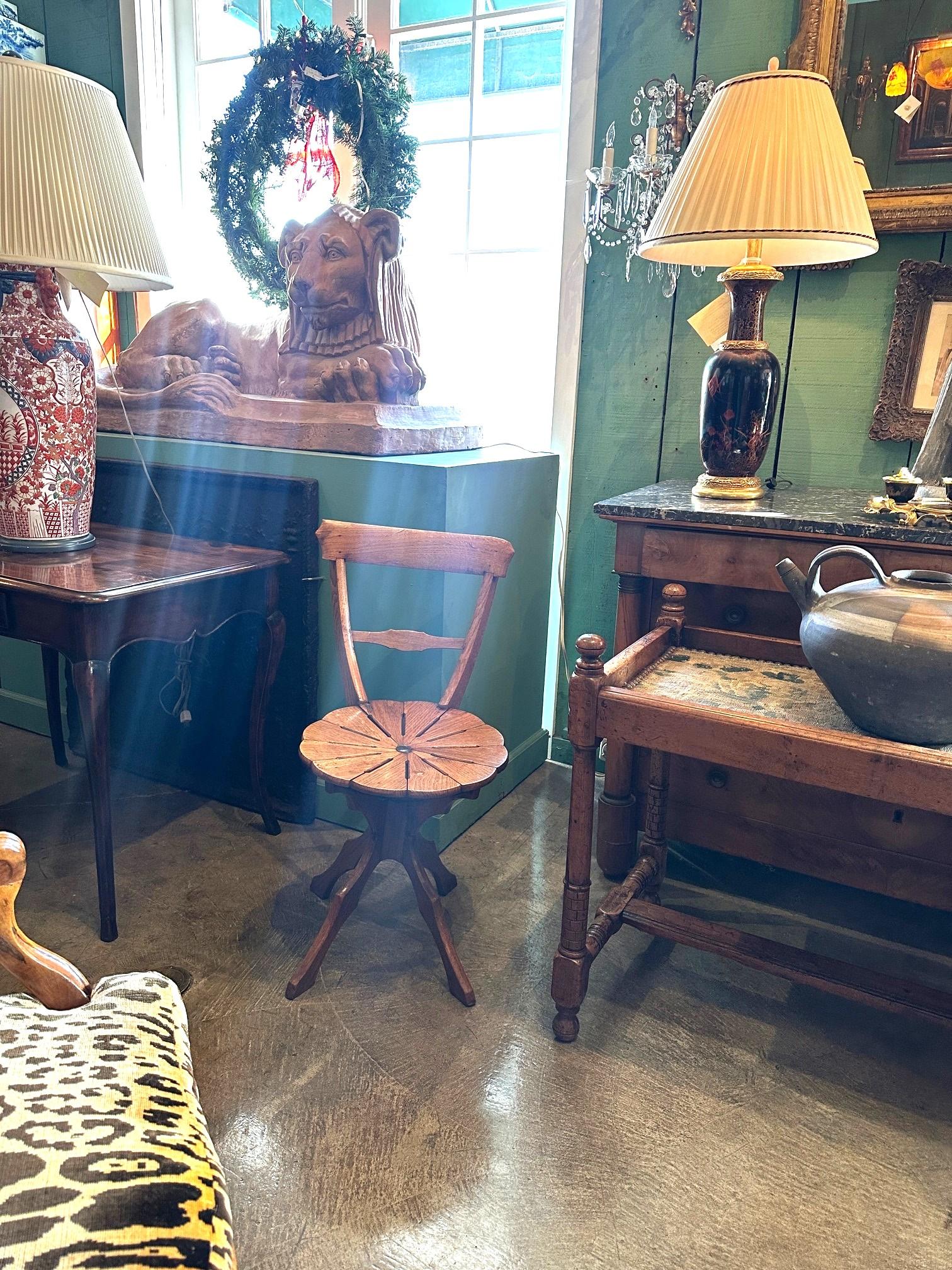 19th Century Garden Patio kitchen Chairs side hallway seats Los Angeles Antiques For Sale 6