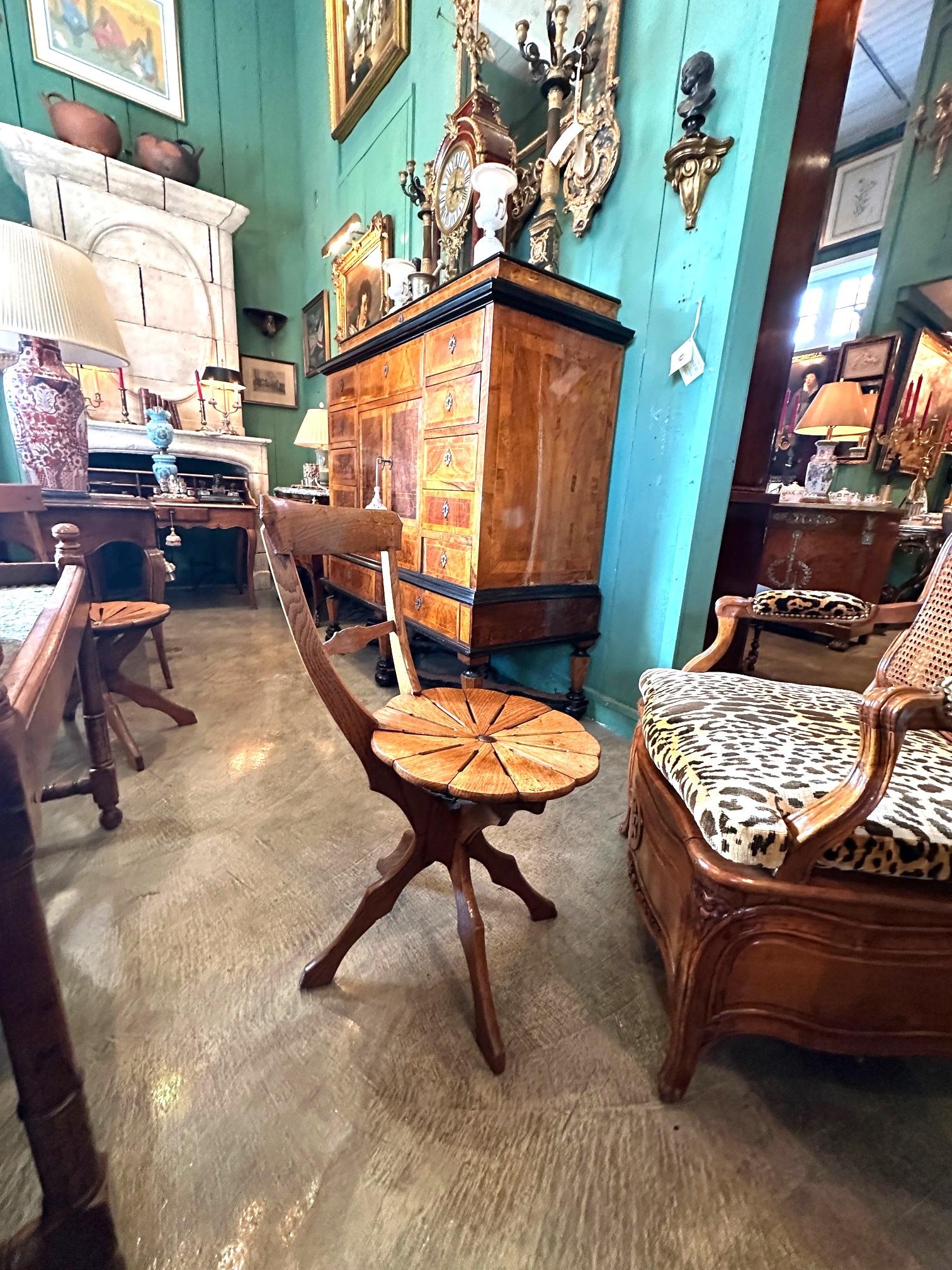 19th Century Garden Patio kitchen Chairs side hallway seats Los Angeles Antiques In Good Condition For Sale In West Hollywood, CA