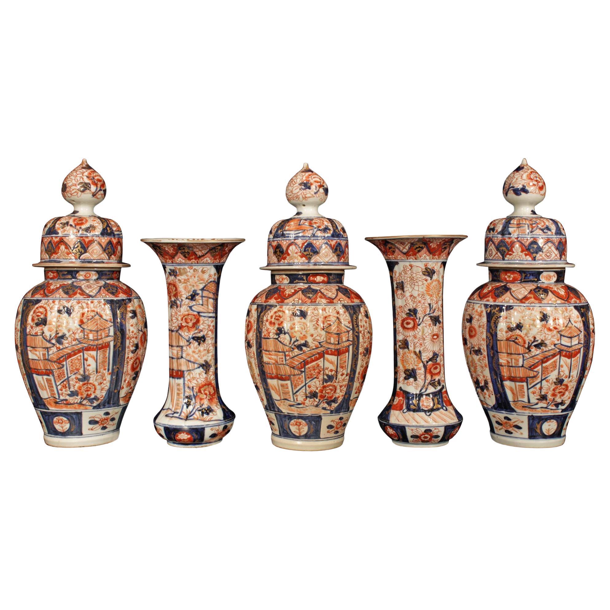 Rare 19th Century Vienna Style Porcelain Garniture of Three Large