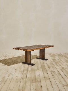 Table basse à lattes du XIXe siècle Gaston Poisson