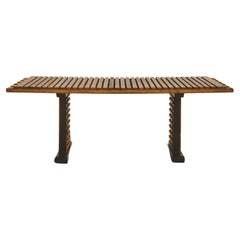 Table basse à lattes du XIXe siècle Gaston Poisson