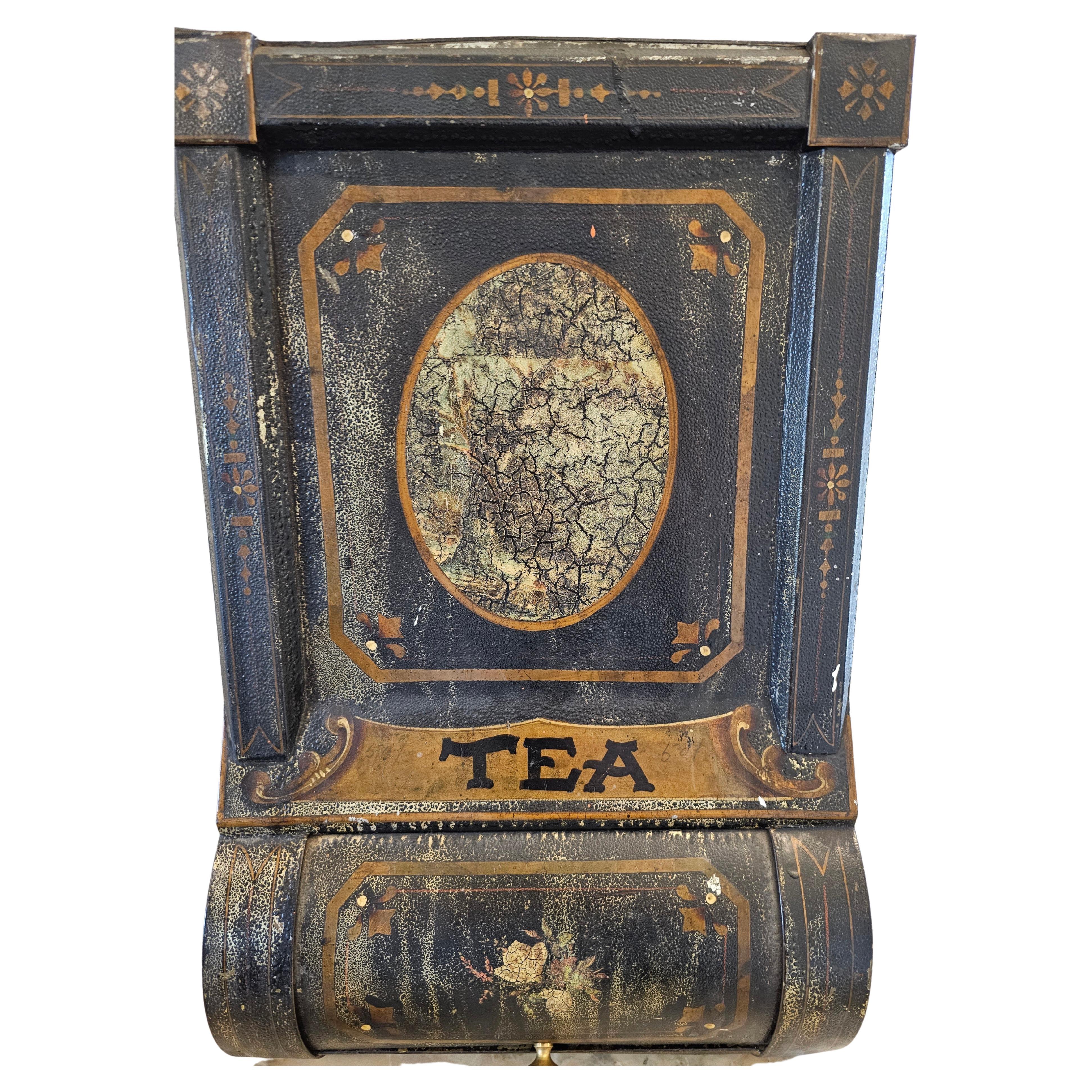 Distributeur de thé au comptoir d'un magasin général du 19e siècle 