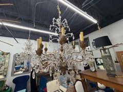 19th Century Genovese Giltwood And Crystal Chandelier