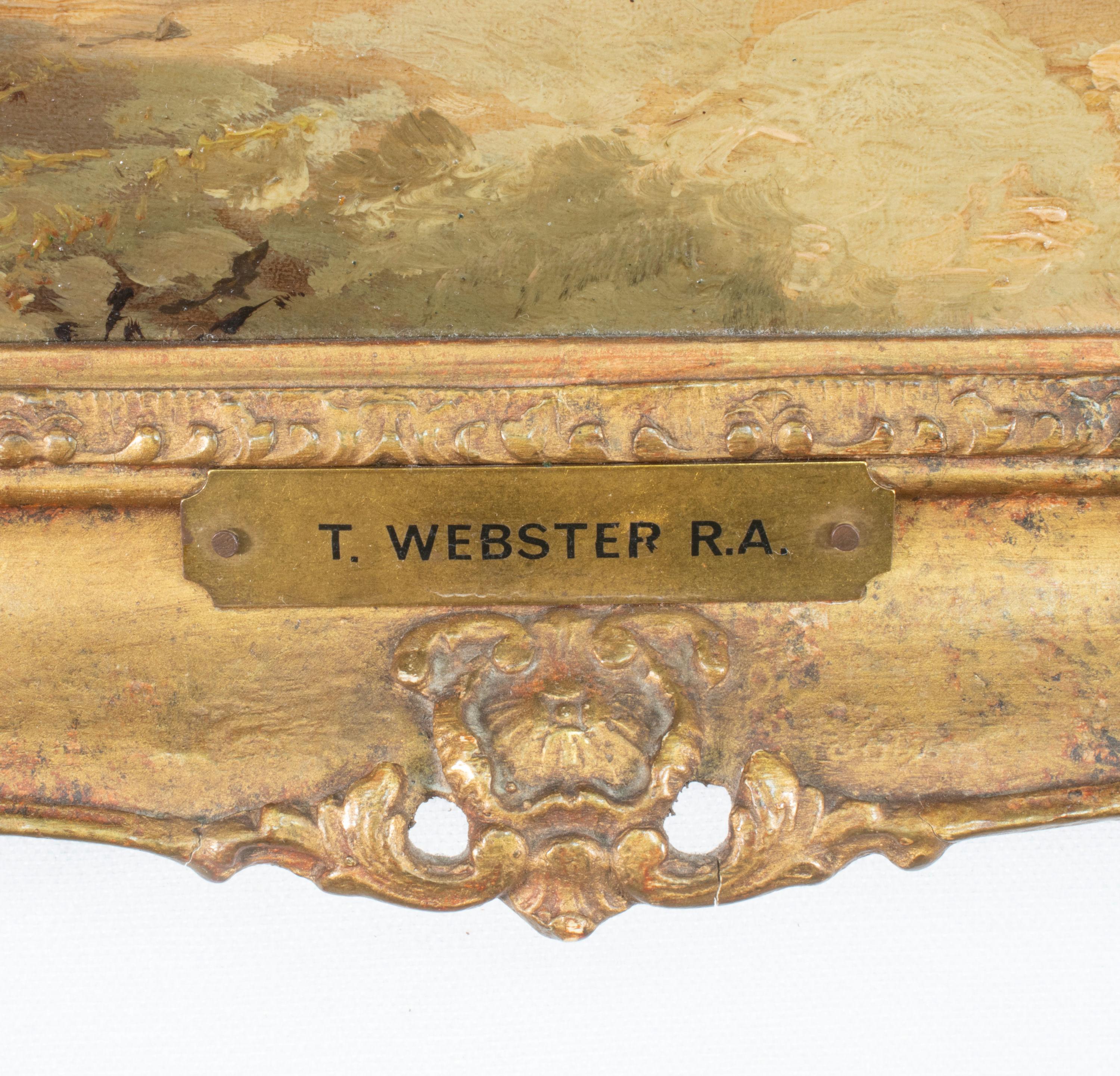 Huile sur toile du 19ème siècle attribuée à Thomas Webster en vente 4