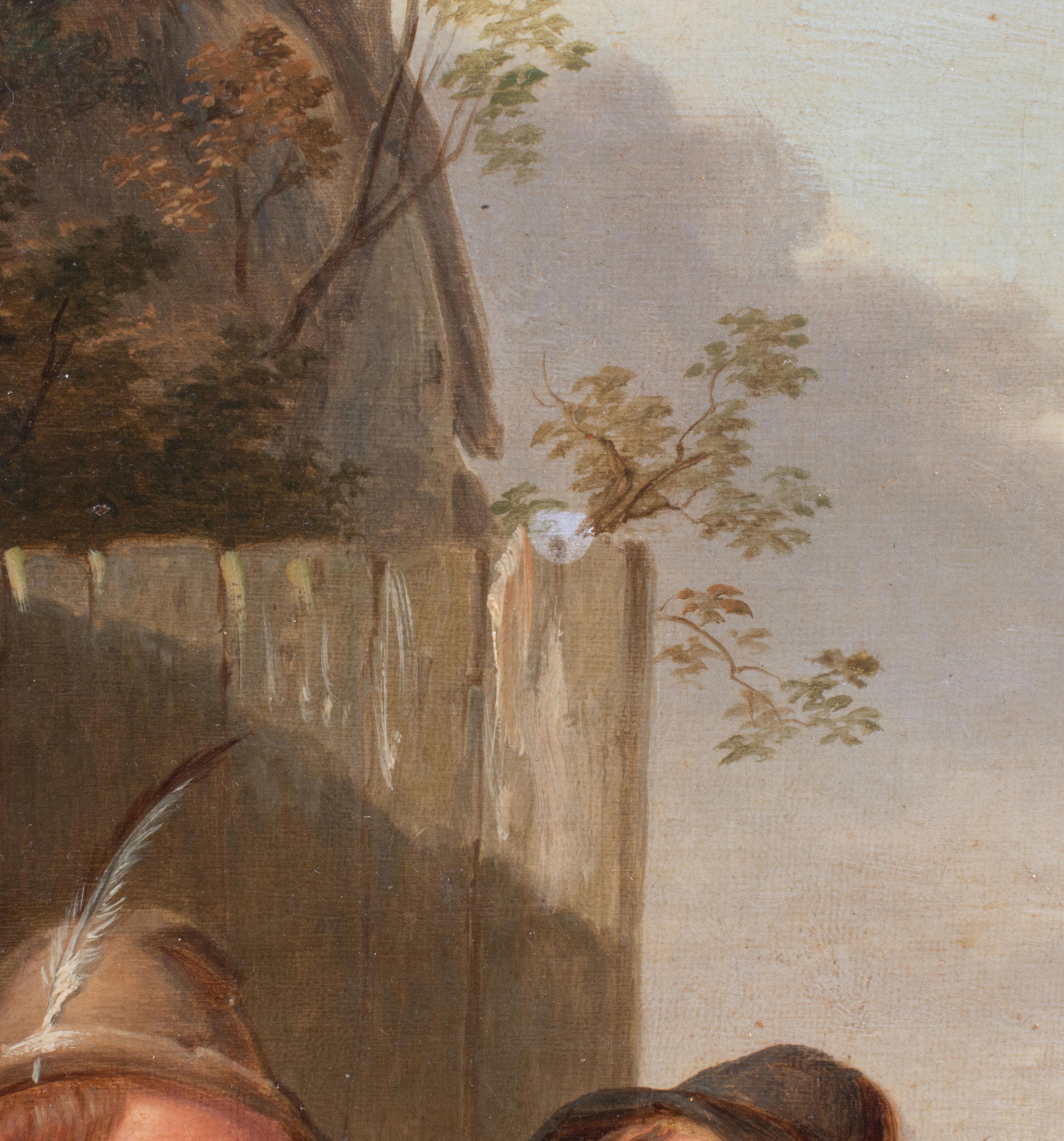 Toile Huile sur toile du 19ème siècle attribuée à Thomas Webster en vente