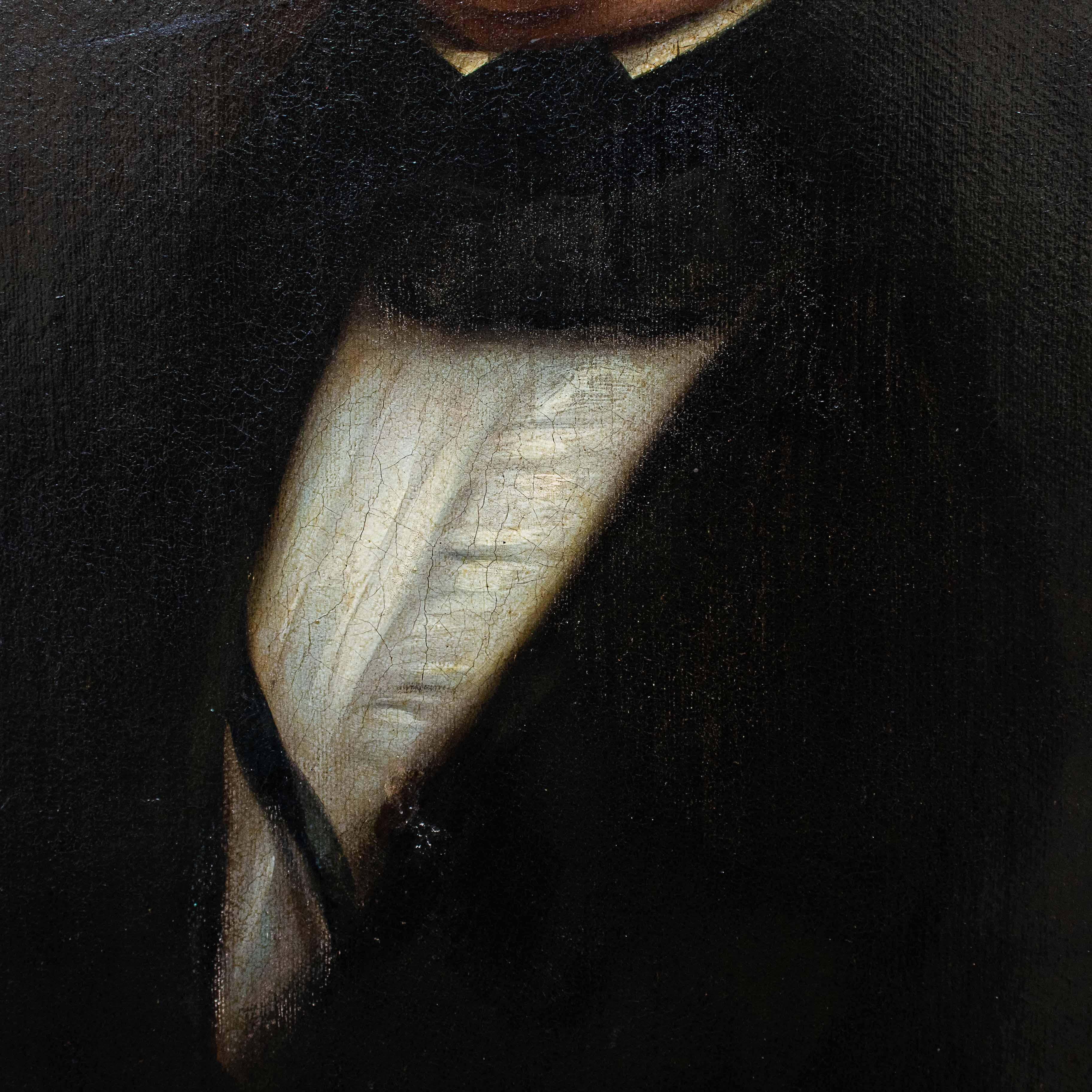 19th Century Gentleman’s Portrait Painting by English School In Good Condition For Sale In Milan, IT