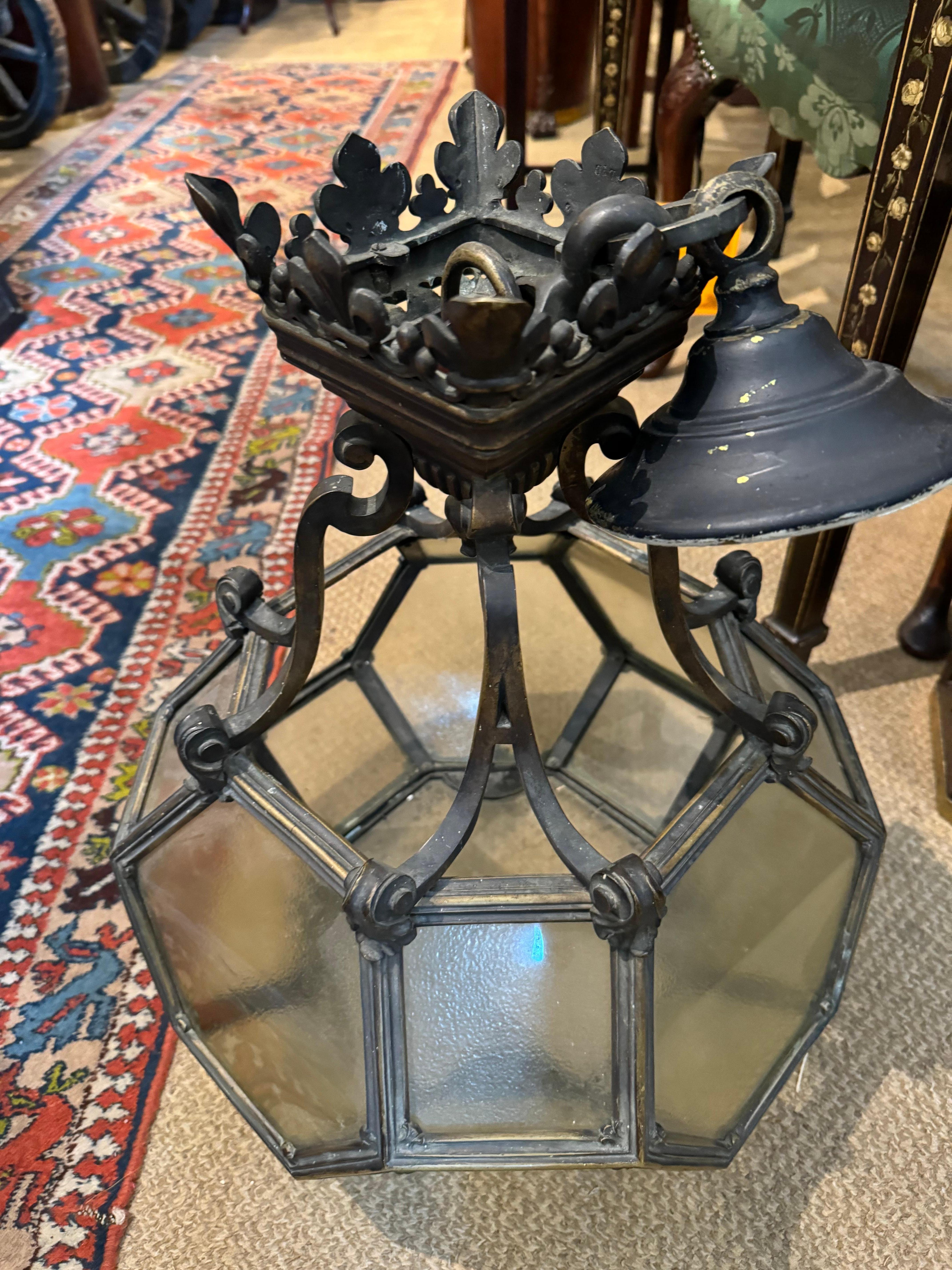 19th Century Geometric Brass Lantern In Good Condition For Sale In Dublin 8, IE